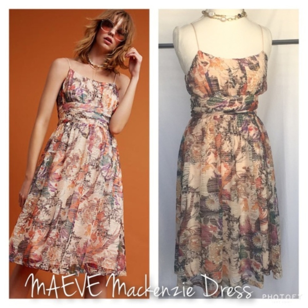 Anthropologie Maeve Fit  Flare Mackenzie Dress NWT